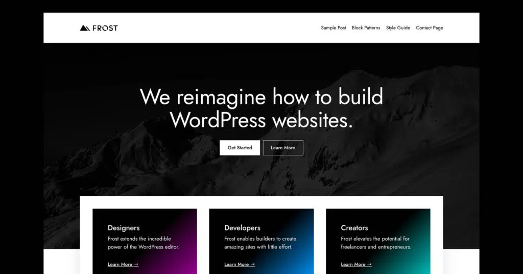 Frost WordPress Theme